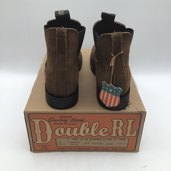 RRL Double RL Ralph Lauren Chelsea Congress Boots Brown Suede USA Size 10 D NEW main image 5